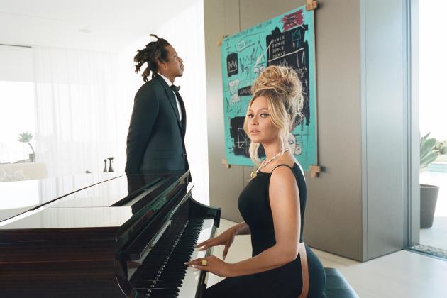 JAY-Z and Beyoncé pose in front of unearthed Basquiat painting in first Tiffany & Co. ad