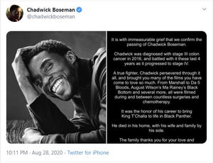 Chadwick Boseman’s Last Post Becomes Most-Liked In Twitter History