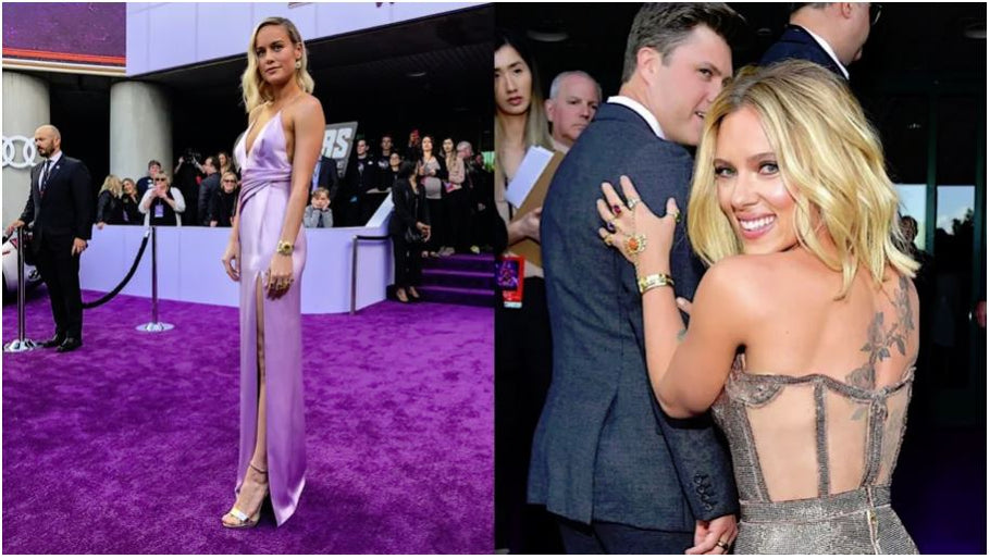 Stars Scarlett Johansson and Brie Larson Sported Infinity Stone Jewelry at Red Carpet Premiere