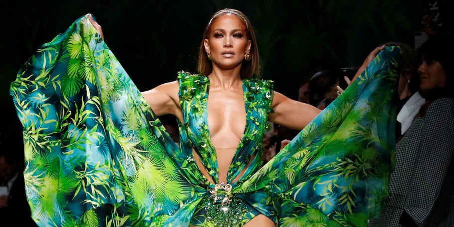 Jennifer Lopez returns in *that* green dress for Versace 2020