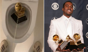 Kanye West appears to urinate on Grammy Award in rant against music industry comparing it to slavery
