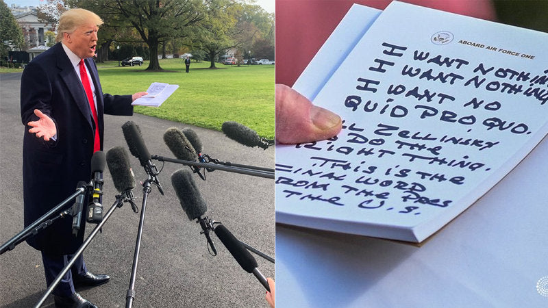Trump's handwritten note on the Impeachment probe is making the rounds