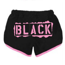 Black Cotton *Black* Shorts (BLACK/PINK)