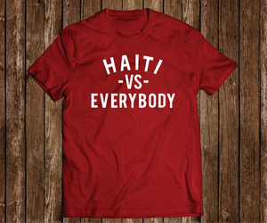 Black Cotton "Haiti VS Everybody" Red Tee